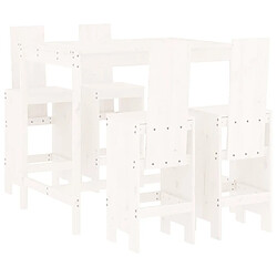 Maison Chic Table de bar et chaises d'extérieur 5 pcs,Ensemble de bar de jardin pour relax blanc bois massif de pin -GKD903036