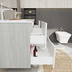 Avis Kiamami Valentina MEUBLE DE SALLE DE BAIN BLANC ET GRIS 120CM, 4 TIROIRS, DOUBLE LAVABO | MAGNOLIA