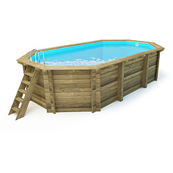 Habitat Et Jardin Piscine bois Florida 130 - 6.57 x 4.57 x 1.31 m + Bâche à bulles 180 µ + Bâche hiver 280 gr/m²