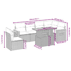 Avis Maison Chic Ensemble Tables et chaises d'extérieur 7pcs avec coussins,Salon de jardin noir résine tressée -GKD935604