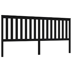 Maison Chic Tête de lit scandinave,Meuble de chambre Noir 206x6x101 cm Bois massif de pin -MN91044