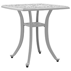 vidaXL Table de jardin blanc 53x53x53 cm aluminium coulé