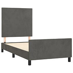 Avis vidaXL Cadre de lit sans matelas gris foncé 80x200 cm velours