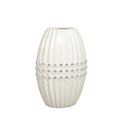 Vase Romimex Blanc Argenté Céramique 19 x 29 x 13 cm