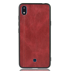 Wewoo Coque Pour LG K20 2019 Antichoc Couture Vache Motif Peau PC + PU + TPU Cas Rouge