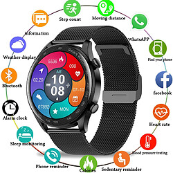 Chrono Chronus HD Touch Montre Connectée Bluetooth Appel Sommeil Surveillance Étanche Fitness Tracker pour Android IOS (Noir)