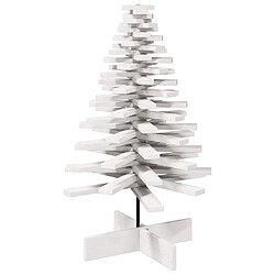 vidaXL Arbre de Noël en bois pour décoration blanc 100 cm pin massif