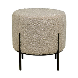 Mes Tabouret rond 35x35x37 cm en tissu bouclette marron