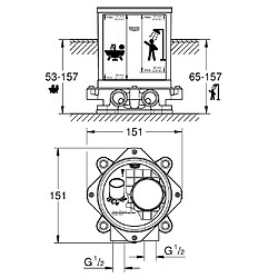 GROHE Platine support pour bec bain hors sol - Raccords femelle - Façade non incluse pas cher