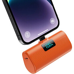 SANAG Mini Batterie Externe Pour Iphone 5200Mah, Power Bank Ultra-Compact Et Léger 20W Pd Charge Rapide Chargeur Externe Avec Écran Lcd, Petit Batterie Portable Compatible Avec Ipohone 14/13/12/11/Xr-Orange