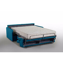 Inside 75 Canapé lit express ECLIPSE ELITE tweed bleu sommier lattes 140cm assises et matelas mémoire de forme