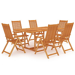 vidaXL Ensemble à manger de jardin 7 pcs Bois de teck massif