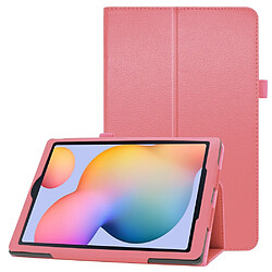 Etui en PU texture de litchi avec support rose pour Samsung Galaxy Tab S6 Lite