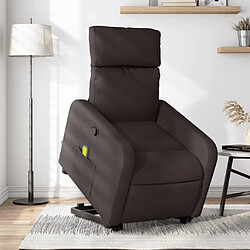 vidaXL Fauteuil inclinable de massage Marron foncé Tissu