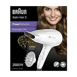 BRAUN HD385 SATIN HAIR Seche-cheveux ionique - Power Perfection - Blanc pas cher