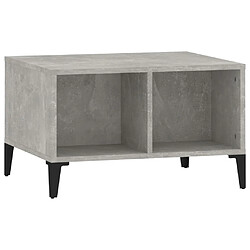 vidaXL Table basse Gris béton 60x50x36,5 cm Bois d'ingénierie