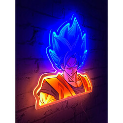 Teknofun Lampe Néon Murale Goku Super Saiyan God Dragon Ball Super DBZ 30cm Multicolore