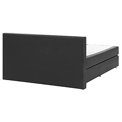 Beliani Lit boxspring en cuir PU noir 160x200 cm PRESIDENT pas cher