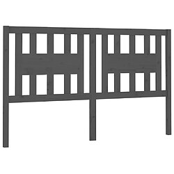 Maison Chic Tête de lit scandinave pour lit adulte,Meuble de chambre Gris 156x4x100 cm Bois massif de pin -MN27363