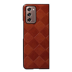 Coque en TPU + PU texture la grille rouge pour votre Samsung Galaxy Z Fold2 5G