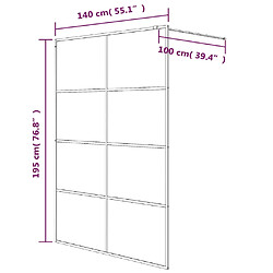 vidaXL Paroi de douche Noir 140x195 cm Verre ESG demi-dépoli pas cher