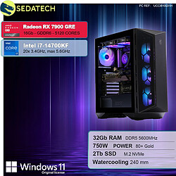 Sedatech PC Gamer Pro • Intel i7-14700KF • RX 7900 GRE • 32Go DDR5 • 2To SSD M.2 • Windows 11