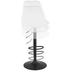 Avis Alterego Tabouret réglable 'ROSITA' en tissu bouloché blanc et pied en métal noir