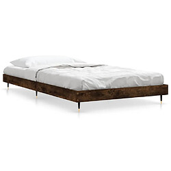 vidaXL Cadre de lit sans matelas chêne fumé 90x200cm bois d'ingénierie