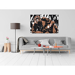 Artgeist Tableau - Pop Art Monkey (1 Part) Narrow Brown [60x40]