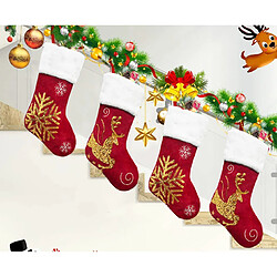 Acheter C222 2PCS Chaussettes de Noël Sac cadeau Elk Snowflake Broderie Cadeau de Noël Pendentif Chemin de Cheminée Pendentif