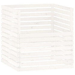 vidaXL Composteur Blanc 100x100x102 cm Bois massif de pin