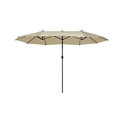 Beliani Parasol XL en tissu beige taupe à mât central en aluminium SIBILLA