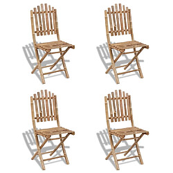 vidaXL Chaises pliables d'extérieur Bambou 4 pcs