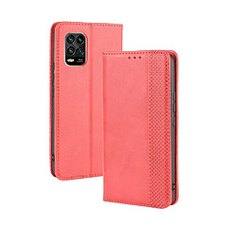 Etui en PU auto-absorbé rétro avec support rouge pour votre Xiaomi Mi 10 Lite 5G/10 Youth 5G