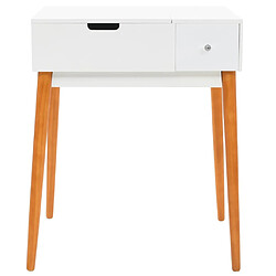 Helloshop26 Coiffeuse table de maquillage design meuble mobilier de chambre avec miroir 60 x 50 x 86 cm MDF blanc 02_0006395