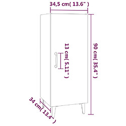 vidaXL Buffet Sonoma gris 34,5x34x90 cm Bois d'ingénierie pas cher