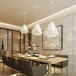 Stoex Lustre Suspension Diamant 25CM Blanc, Abat-jour Luminaire E27 pour Salon Cuisine restaurant bar