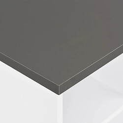 Avis vidaXL Table de bar Blanc et gris anthracite 60x60x110 cm