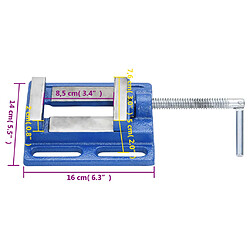 vidaXL Étau pour perceuse à colonne bleu 76 mm fonte pas cher