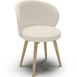 ICONIK INTERIOR Fauteuil En Bouclette Fausse Fourrure Tapissée - Boucles Blanches - Yuna Blanc