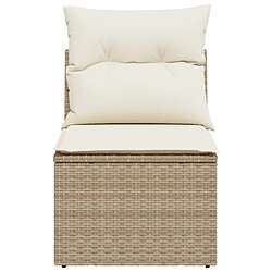 Acheter Maison Chic Canapé de jardin sans accoudoirs coussins | Canapé d'extérieur | Fauteuil Sofa terrasse beige résine tressée -MN40607