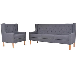 Maison Chic Ensemble de canapés 2 pcs, Canapé droit Sofa pour Salon tissu gris -GKD120240