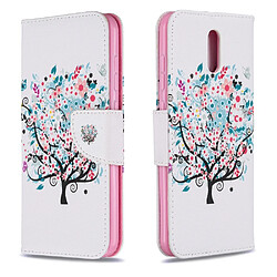 Etui en PU impression de motifs arbre fleuri pour votre Nokia 2.3