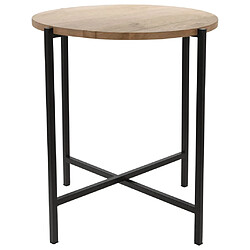 Ambiance Table d'appoint ronde Bois et métal 45 cm