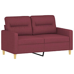 Avis vidaXL Ensemble de canapés 4 pcs avec coussins rouge bordeaux tissu