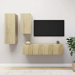 vidaXL Ensemble de meubles TV 4 pcs Chêne sonoma Bois d'ingénierie