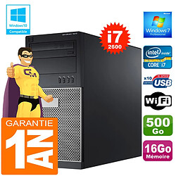 PC Tour DELL 7010 Core I7-2600 Ram 16Go Disque 500 Go Graveur DVD Wifi W7 - Occasion