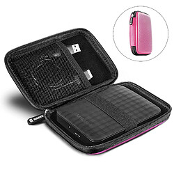 Duronic HDC2 PK étui de Protection Semi Rigide pour Disque Dur, GPS, Batterie Portable, liseuse | Housse pour disques durs externes | Rose | EVA Antichoc | Léger et Compact | 11 x 15 cm pas cher