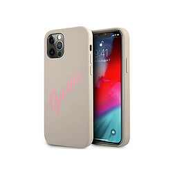 Guess Maroquinerie Guess Coque pour Apple iPhone 12 / 12 Pro Collection Silicone Vintage en TPU Gris