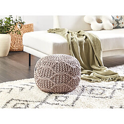 Beliani Pouf TRIMAN Taupe Coton